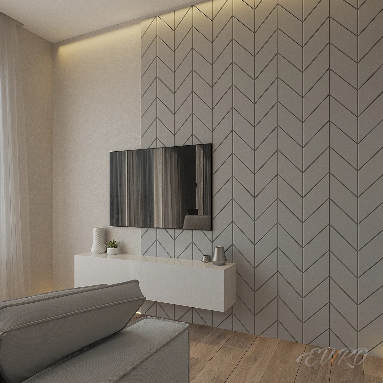Гипсовая 3D панель EViRO Ромб TV