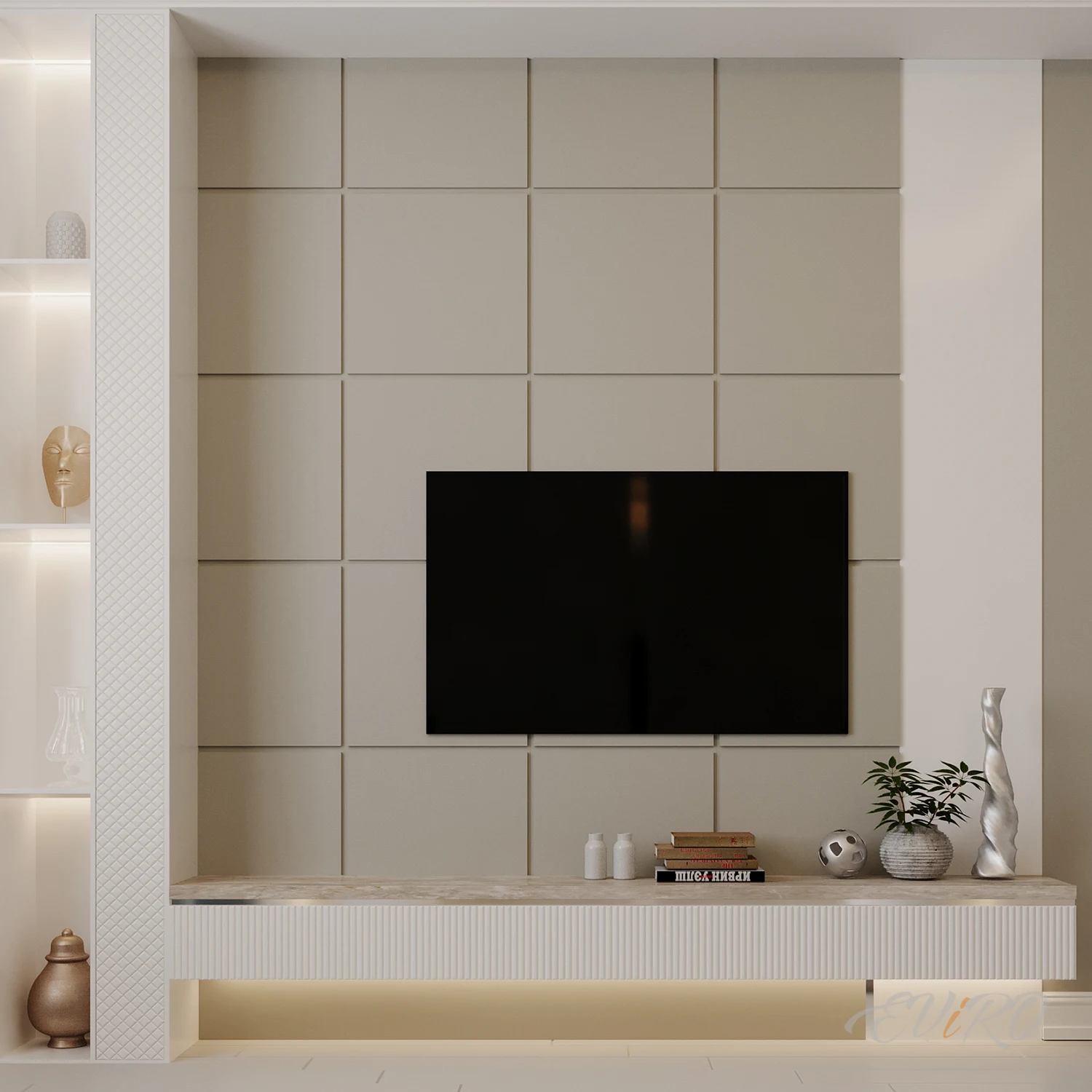 Гипсовая 3D панель EViRO Плоская TV
